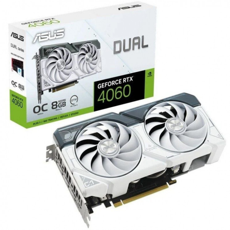 Tarjeta gráfica asus dual geforce rtx 4060 oc white edition/ 8gb gddr6