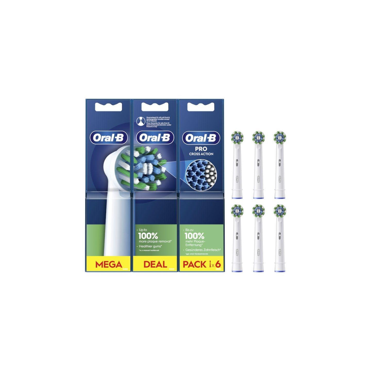 Cabezal de recambio braun para cepillo braun oral-b pro cross action/ pack 6 uds