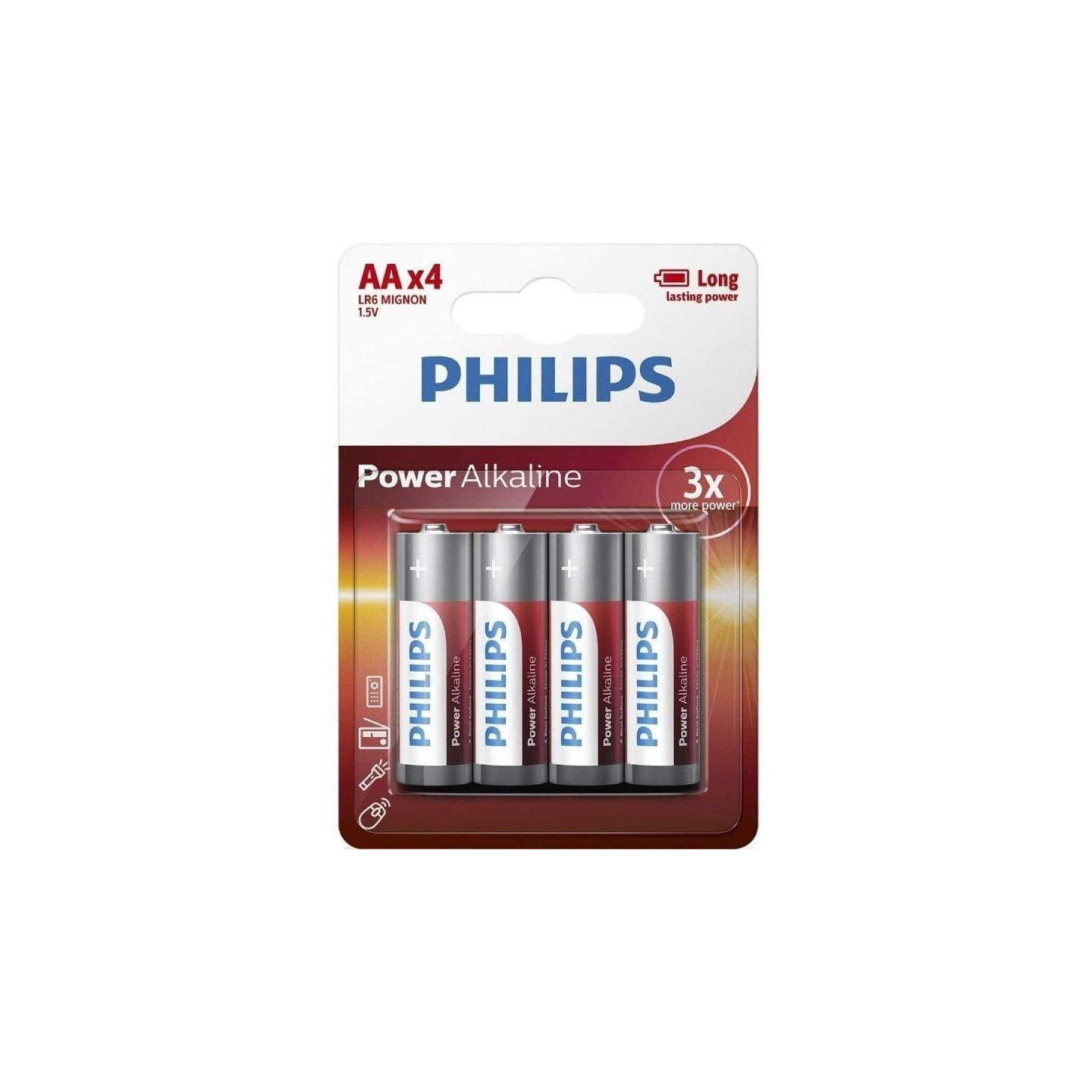 Pack de 4 pilas aa philips lr6p4b/10/ 1.5v/ alcalina