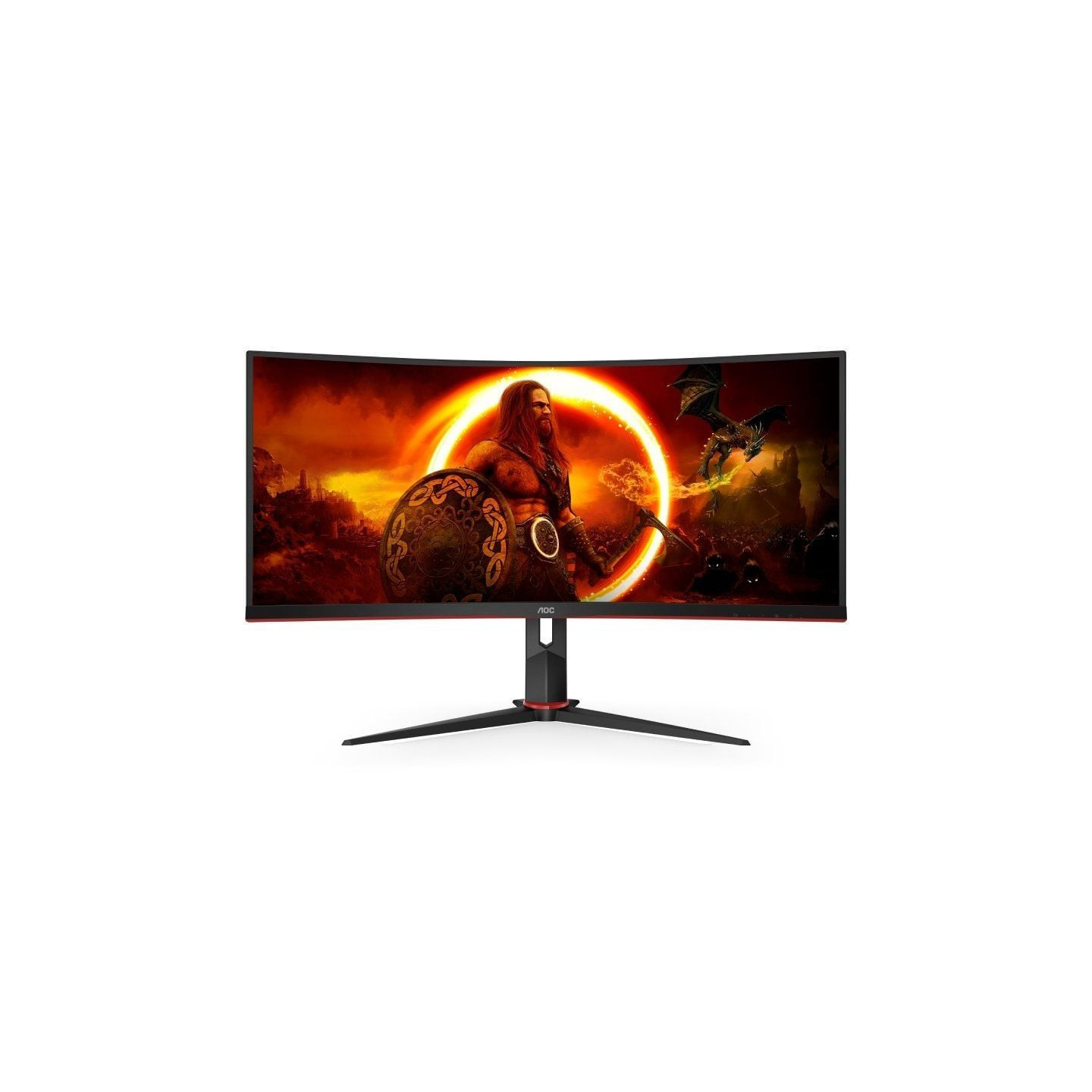 Monitor gaming ultraparonámico curvo aoc cu34g2xp/bk 34'/ wqhd/ 1ms/ 180hz/ va/ negro