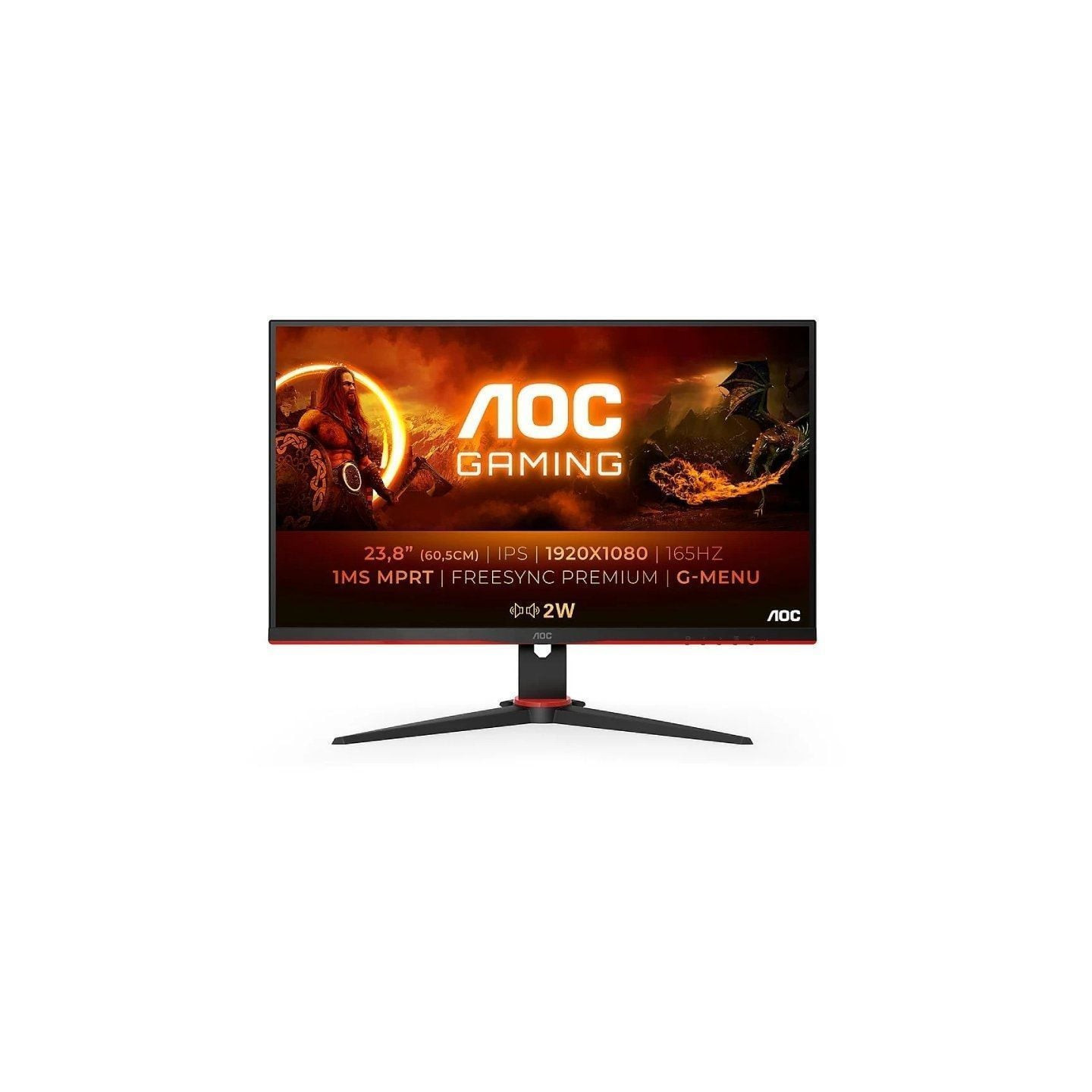 Monitor gaming aoc 24g2spae/bk 23.8'/ full hd/ 1ms/ 165hz/ ips/ multimedia/ negro