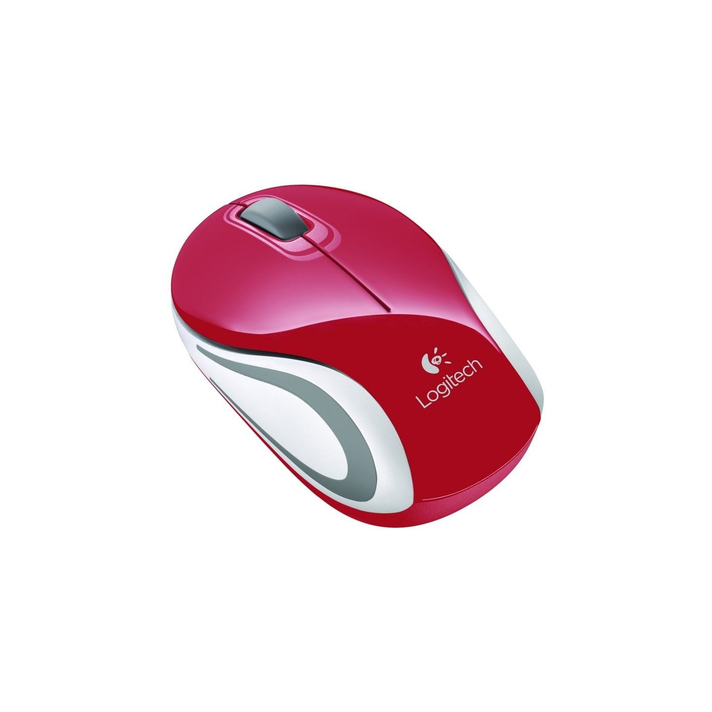 Ratón mini inalámbrico logitech m187/ hasta 1000 dpi/ rojo