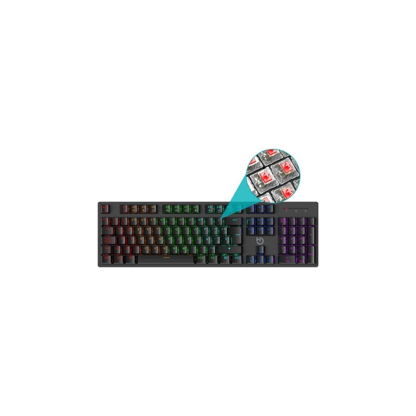 Teclado Gaming Mecánico Hiditec GK400 ARGB/ Switch Rojo