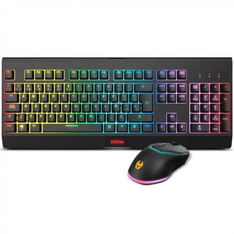 Pack Gaming Krom Kabala/ Teclado + Ratón Inalámbricos