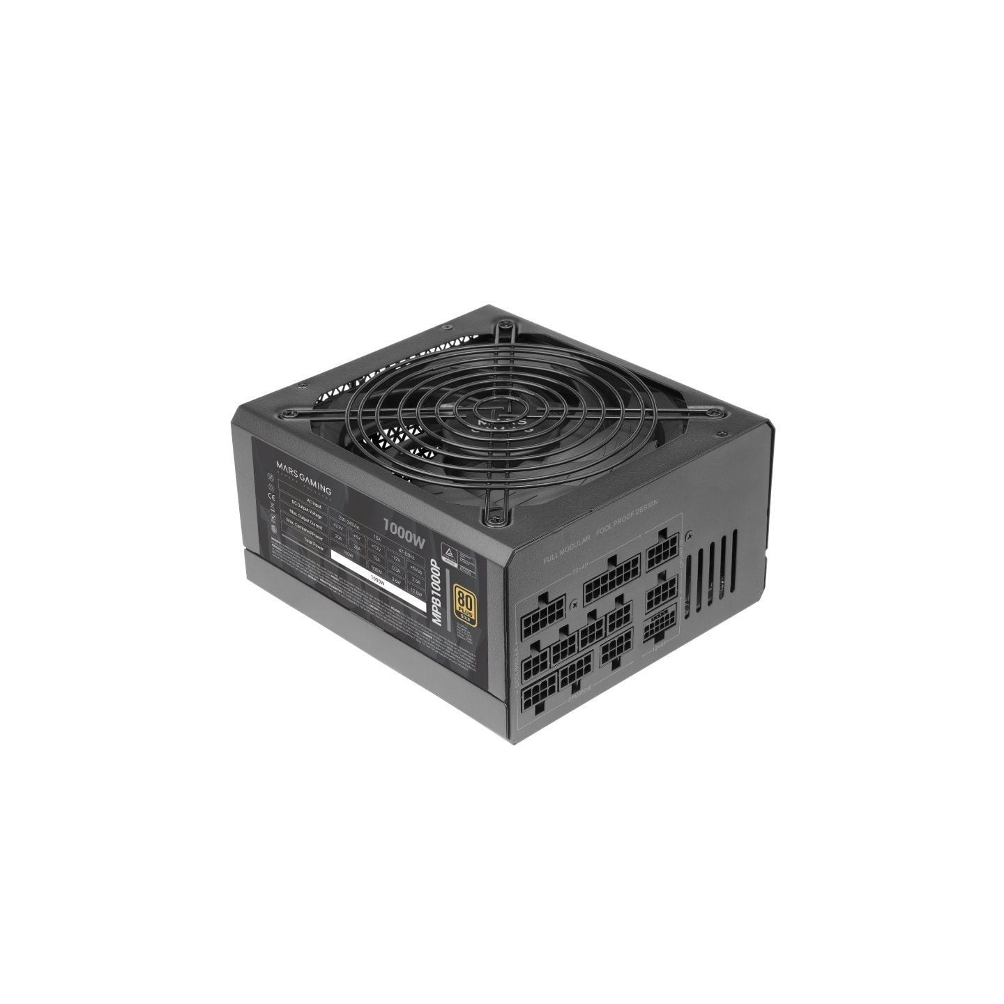 Fuente de alimentación mars gaming mpb1000p/ 1000w/ ventilador 14cm/ 80 plus gold