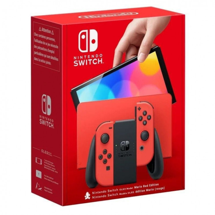 Nintendo switch versión oled mario red edition / incluye base/ 2 mandos joy-con