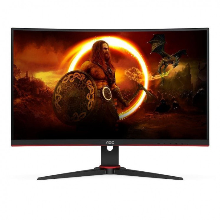 Monitor gaming curvo aoc c27g2ze/bk 27'/ full hd/ 1ms/ 240hz/ va/ negro y rojo