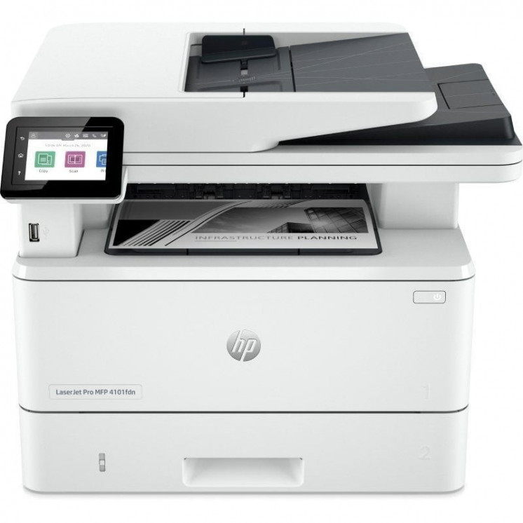 Multifunción láser monocromo hp laserjet pro 4102fdn fax/ dúplex/ adf/ blanca