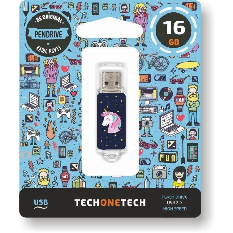 Pendrive 16gb tech one tech unicornio dream usb 2.0