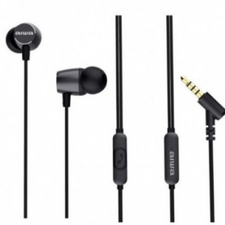 Auriculares intrauditivos aiwa estm-30bk/ con micrófono/ jack 3.5/ negros