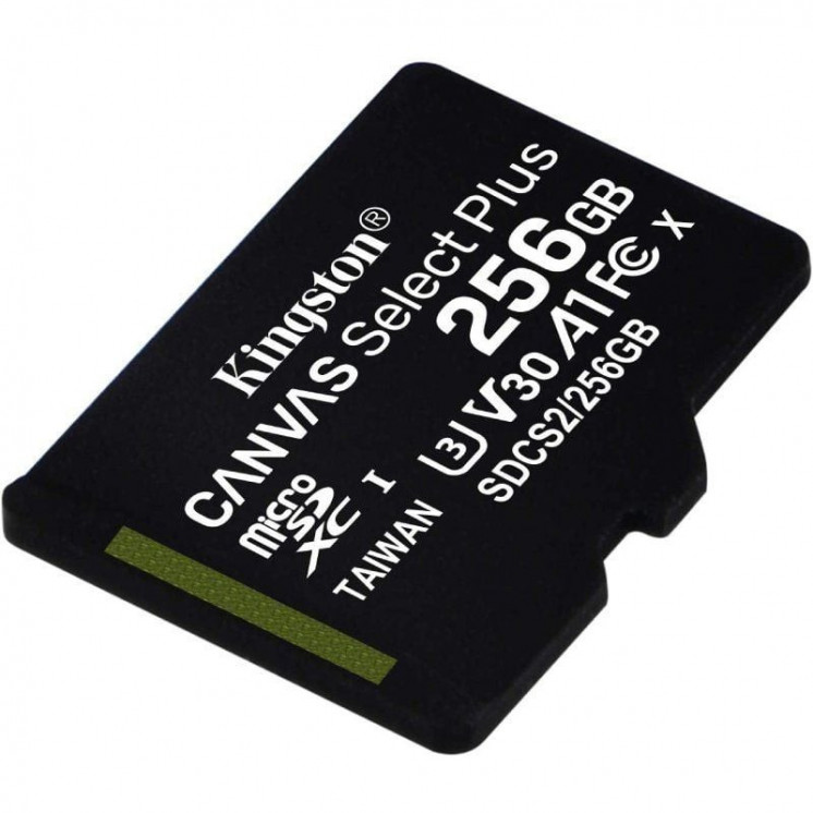 Tarjeta de memoria kingston canvas select plus 256gb microsd xc/ clase 10/ 100mbs