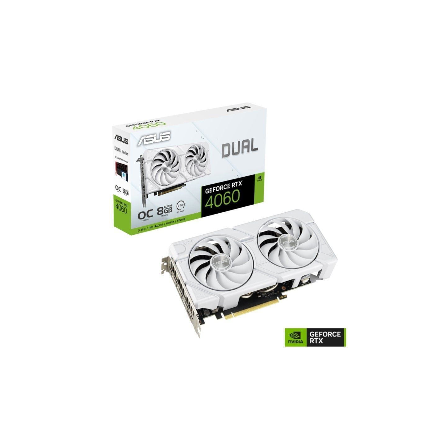 Tarjeta gráfica asus dual geforce rtx 4060 evo oc white edition/ 8gb gddr6