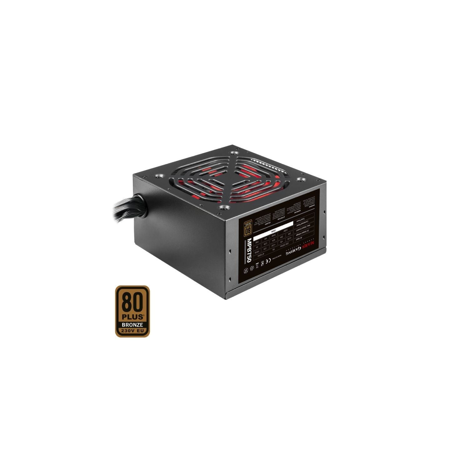 Fuente de alimentación mars gaming mpb750/ 750w/ ventilador 12cm/ 80 plus bronze