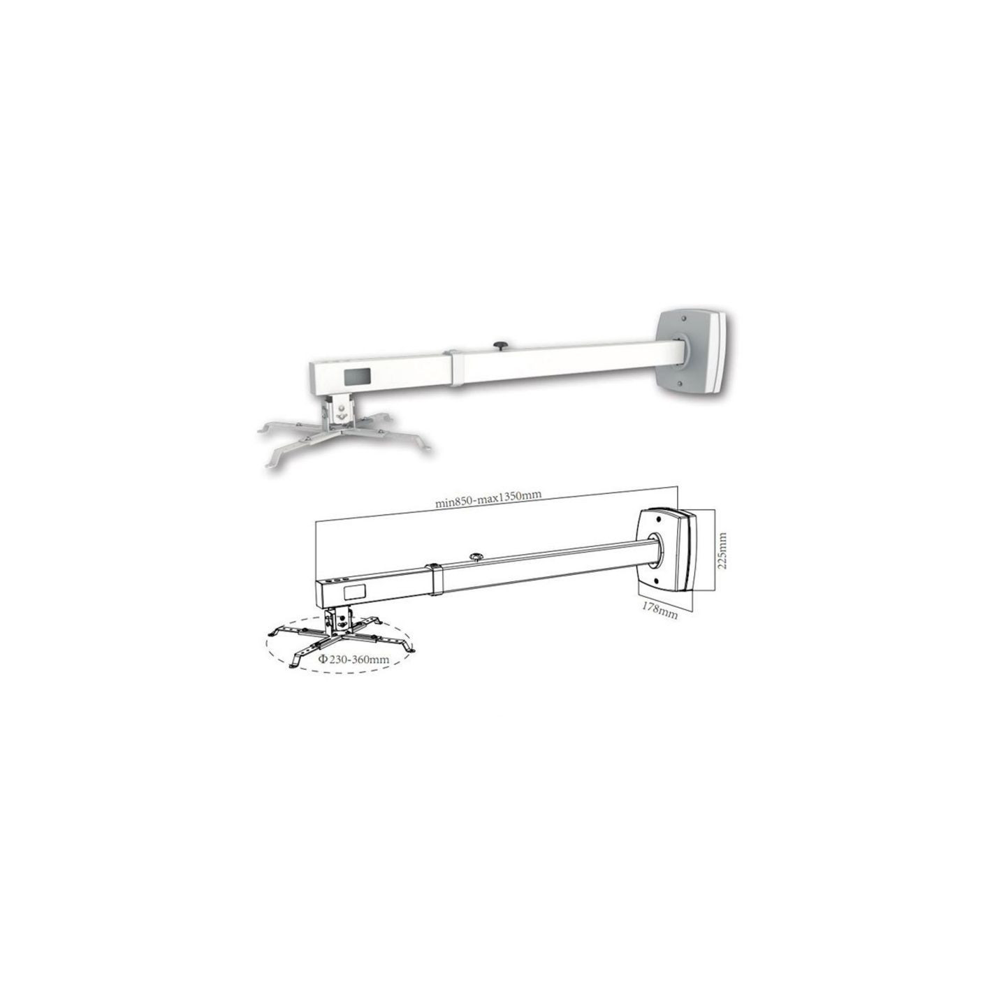 Soporte de pared para proyector approx appsv03p/ extensible/ hasta 10kg