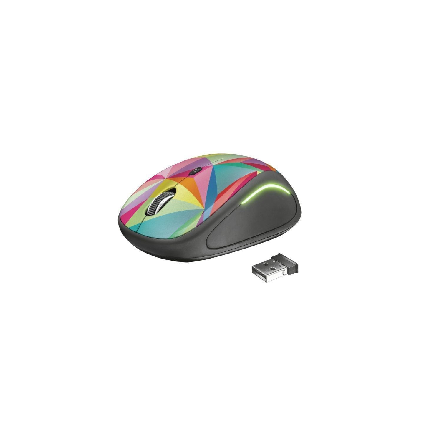 Ratón mini inalámbrico trust yvi fx/ hasta 1600 dpi/ multicolor