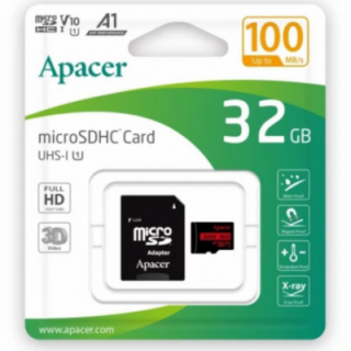 Tarjeta de memoria apacer 32gb microsd hc uhs 1 con adaptador/ clase 10/ 100mbs