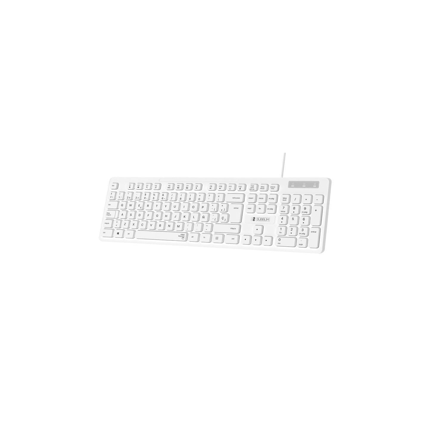 Teclado subblim business slim silencioso/ blanco