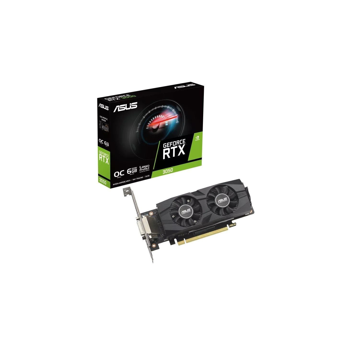 Tarjeta gráfica asus geforce rtx 3050 lp brk oc edition/ 6gb gddr6/ compatible con perfil bajo