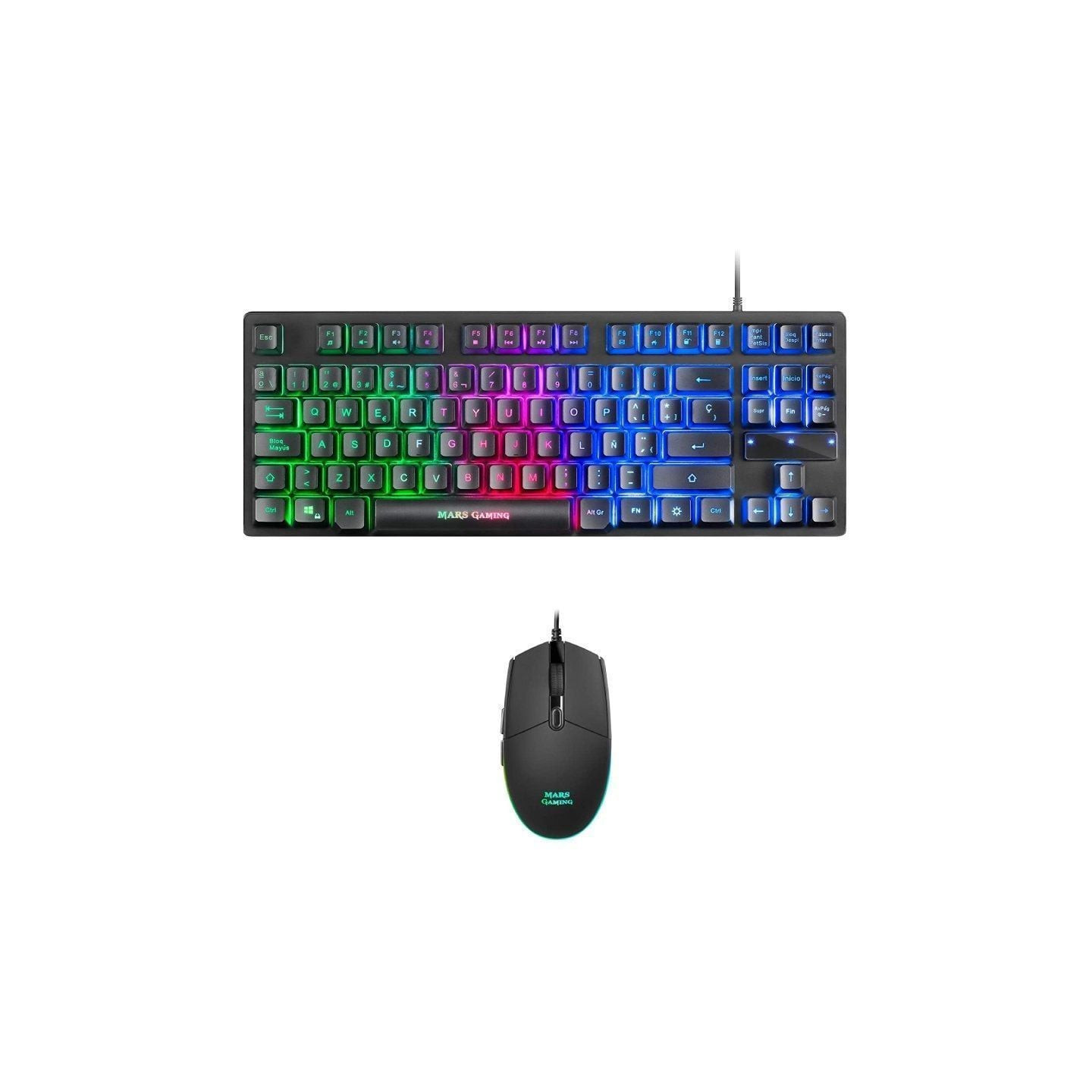 Pack Gaming Mars Gaming MCPTKLES/ Teclado + Ratón Óptico