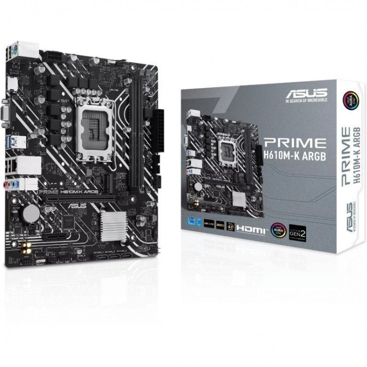 Placa base asus prime h610m-k argb socket 1700/ micro atx