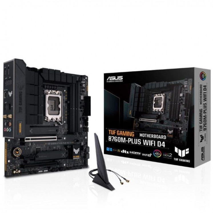 Placa base asus tuf gaming b760m-plus wifi d4/ socket 1700/ micro atx