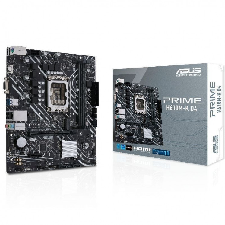 Placa base asus prime h610m-k d4/ socket 1700/ micro atx