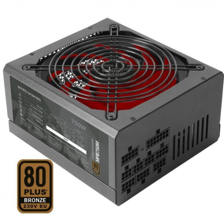 Fuente de alimentación mars gaming mpb750m/ 750w/ ventilador 14cm/ 80 plus bronze