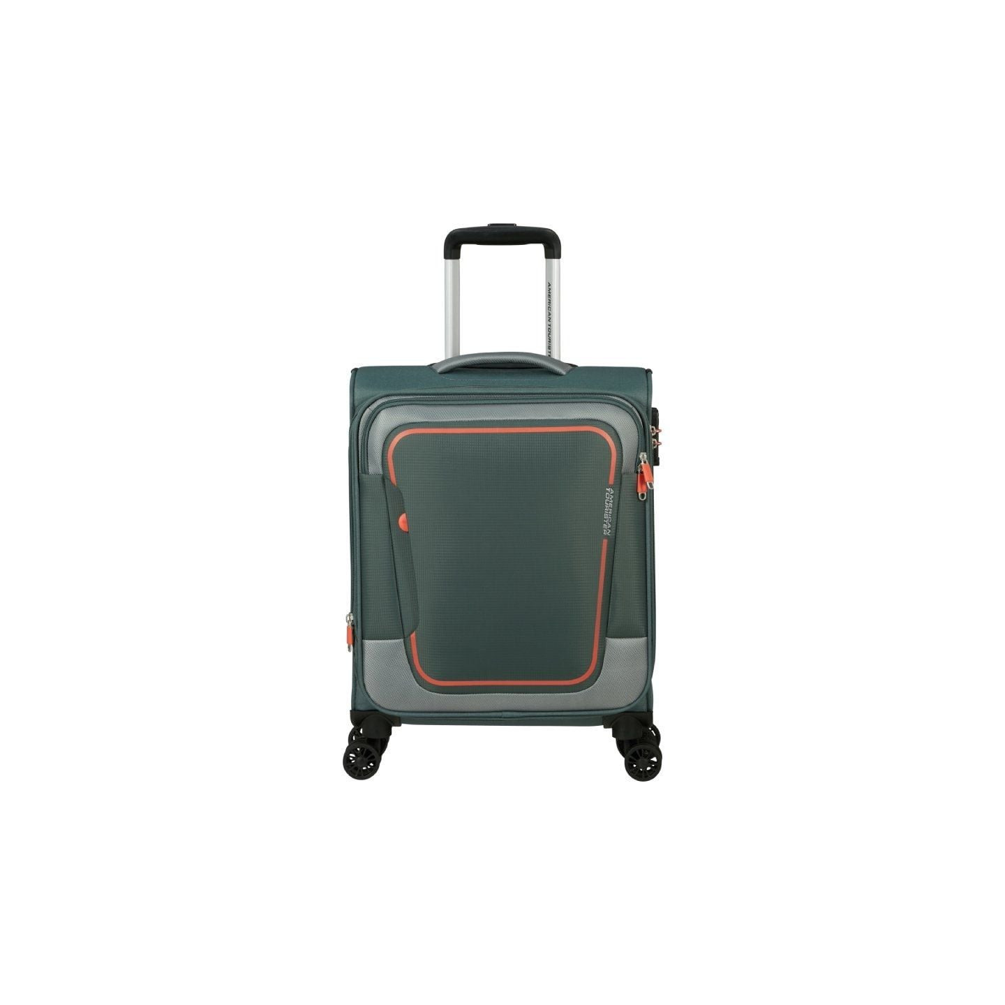 Maleta de cabina american tourister pulsonic spinner 55cm/ 55x40x23cm/ 4 ruedas/ verde bosque oscuro