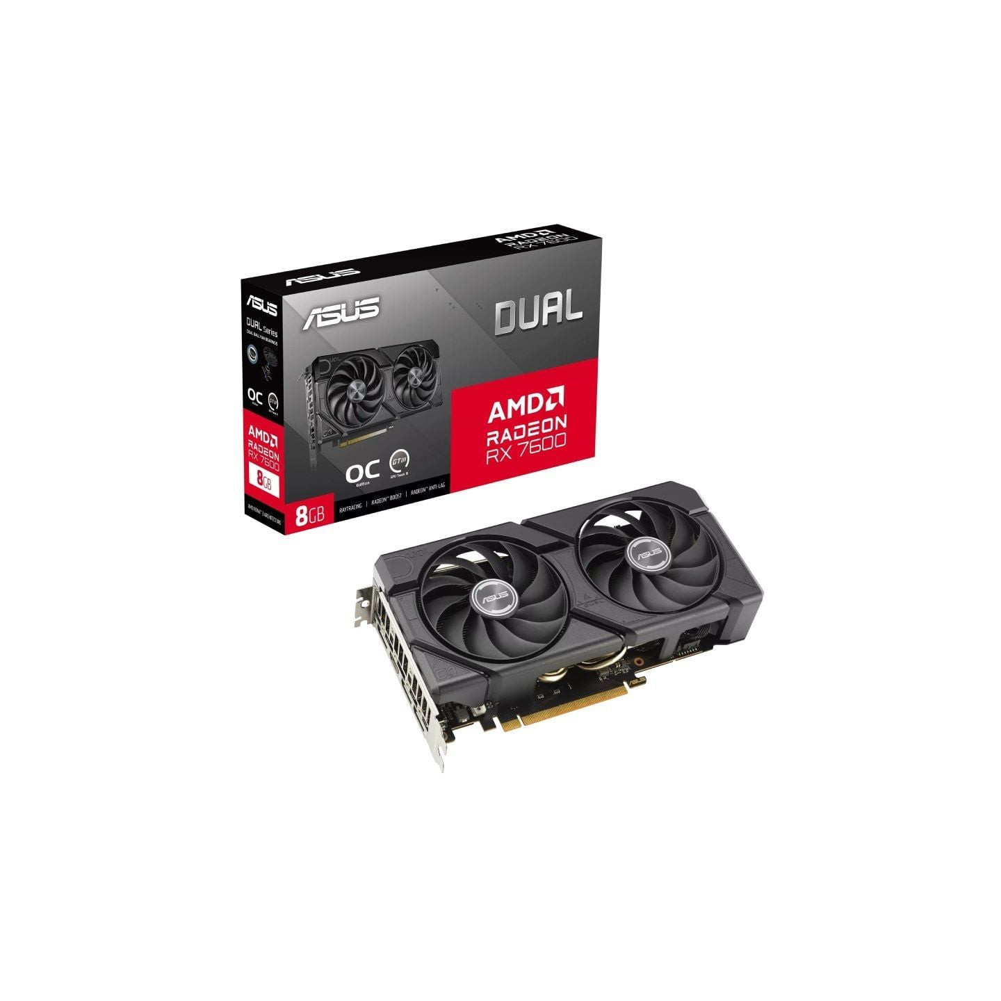 Tarjeta gráfica asus dual radeon rx 7600 evo oc/ 8gb gddr6