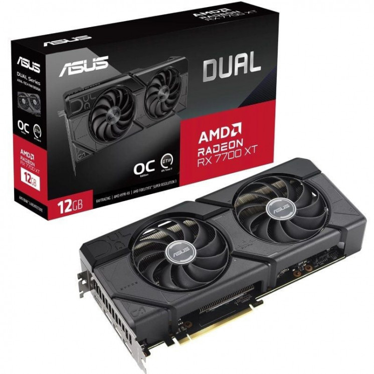 Tarjeta gráfica asus dual radeon rx 7700 xt oc/ 12gb gddr6