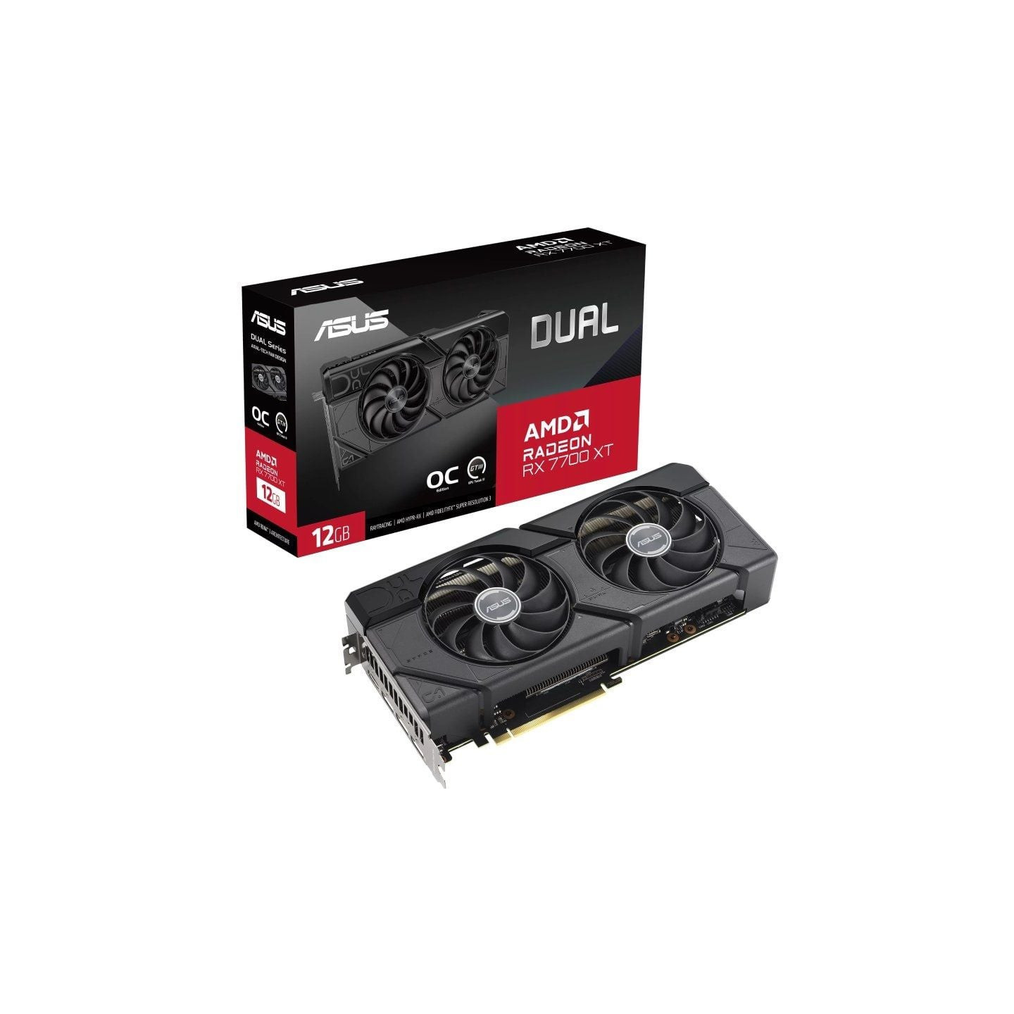 Tarjeta gráfica asus dual radeon rx 7700 xt oc/ 12gb gddr6