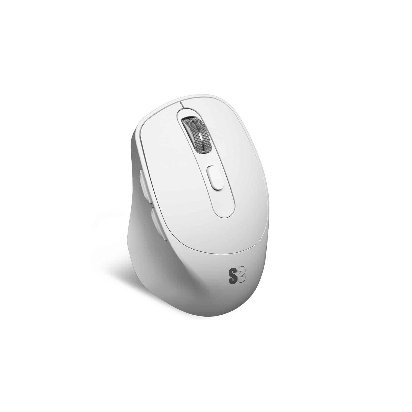 Ratón ergonómico inalámbrico por bluetooth/ 2.4ghz subblim comfort ergo dual battery/ batería recargable/ hasta 2400 dpi/ blanco