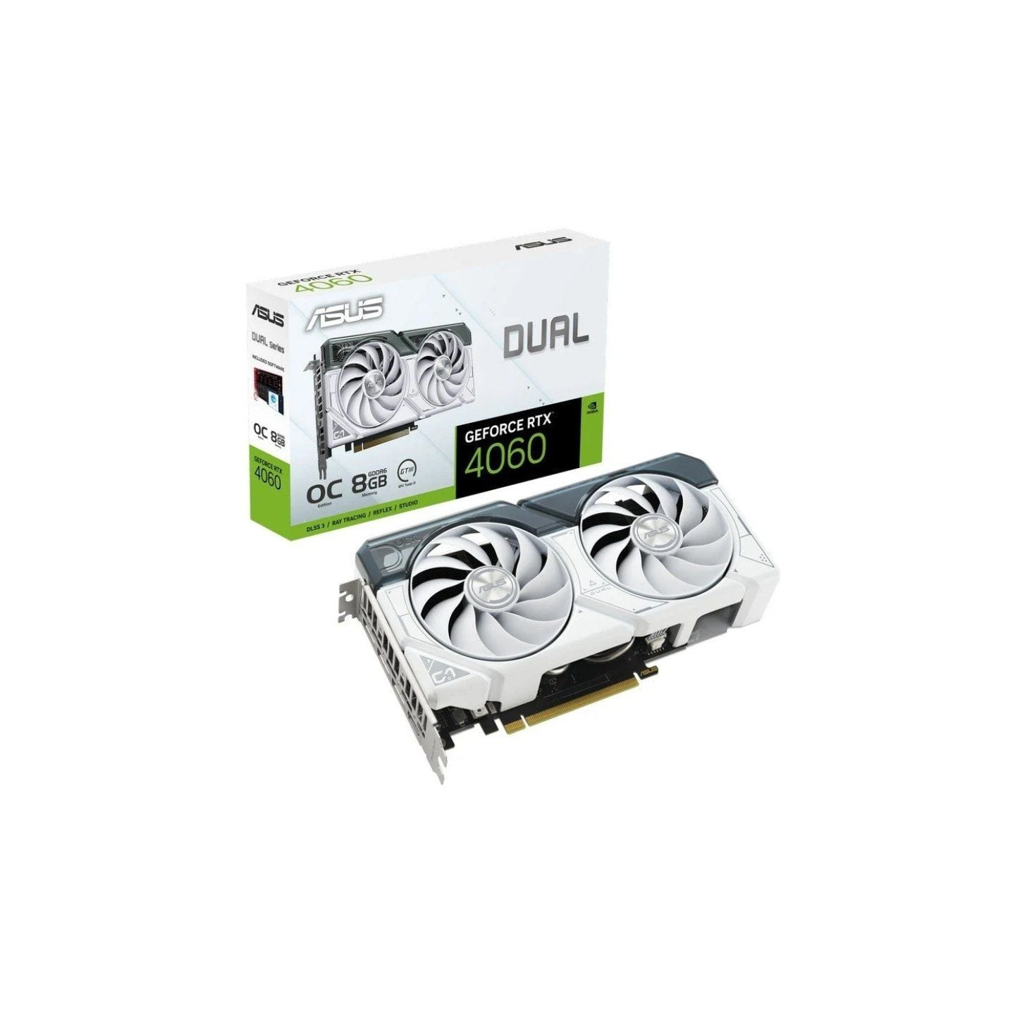 Tarjeta gráfica asus dual geforce rtx 4060 oc white edition/ 8gb gddr6