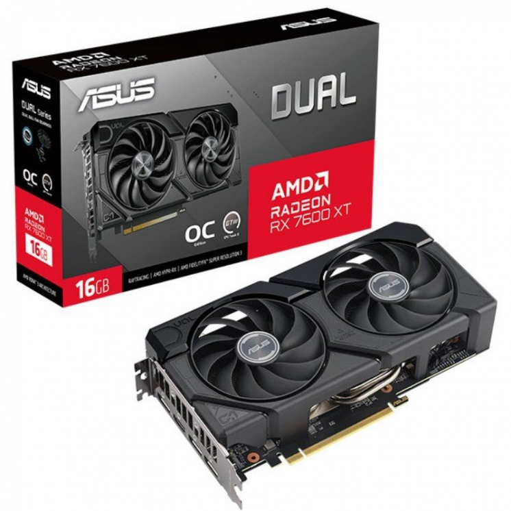 Tarjeta gráfica asus dual radeon rx 7600 xt oc/ 16gb gddr6