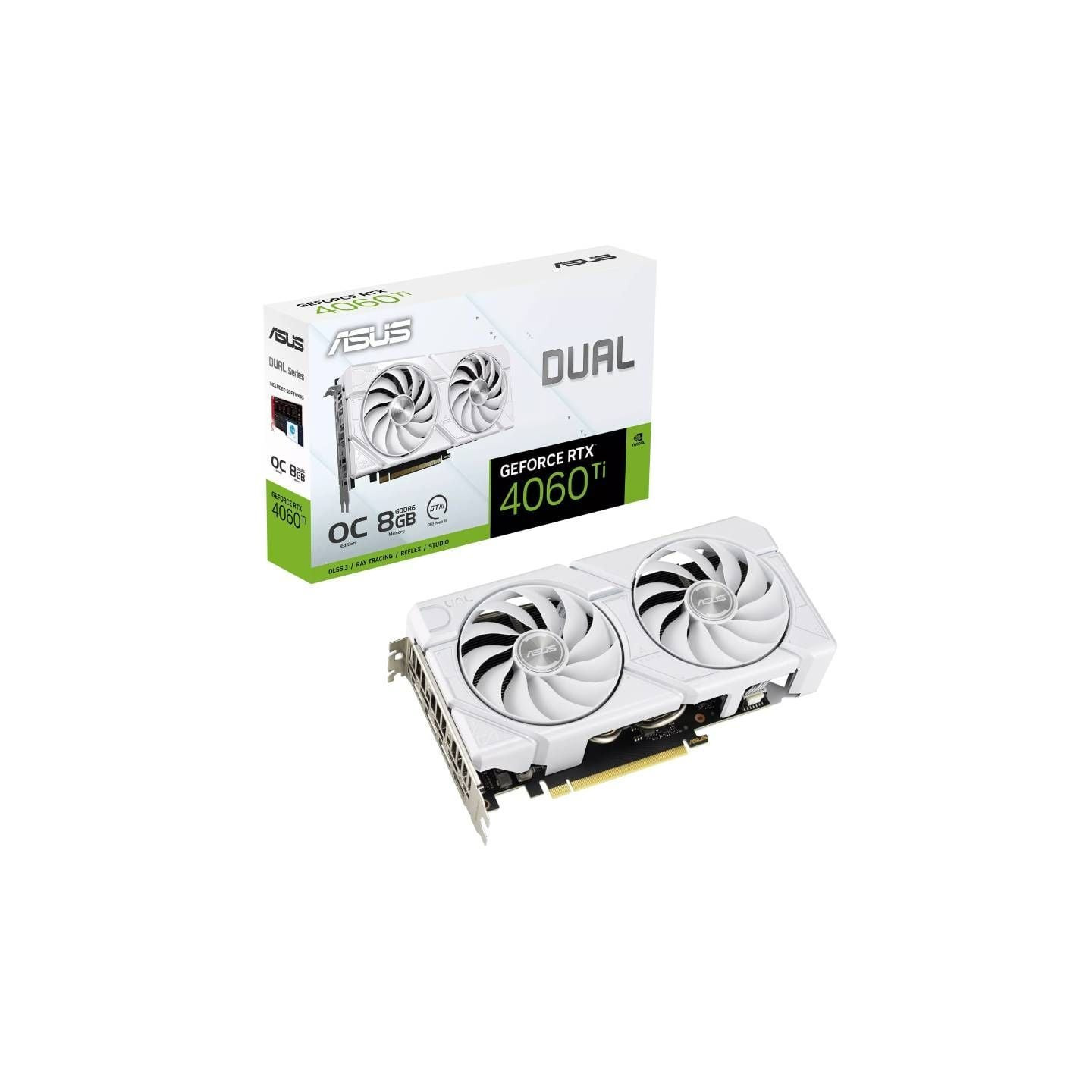 Tarjeta gráfica asus dual geforce rtx 4060 ti evo oc white edition/ 8gb gddr6