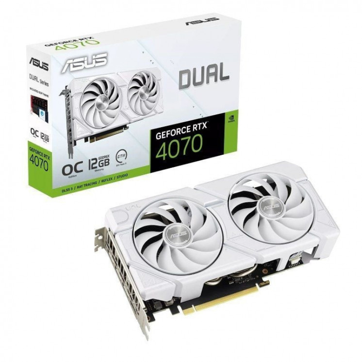 Tarjeta gráfica asus dual geforce rtx 4070 evo white oc edition/ 12gb gddr6x