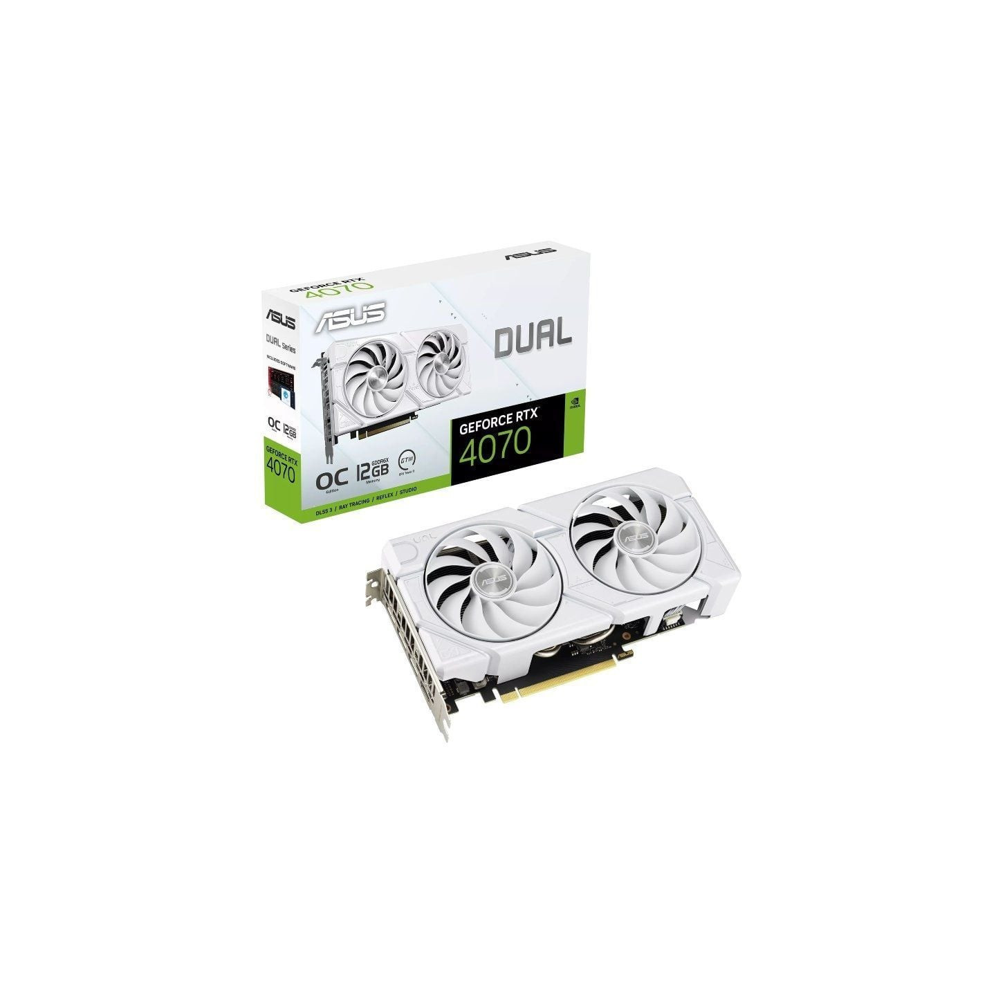 Tarjeta gráfica asus dual geforce rtx 4070 evo white oc edition/ 12gb gddr6x