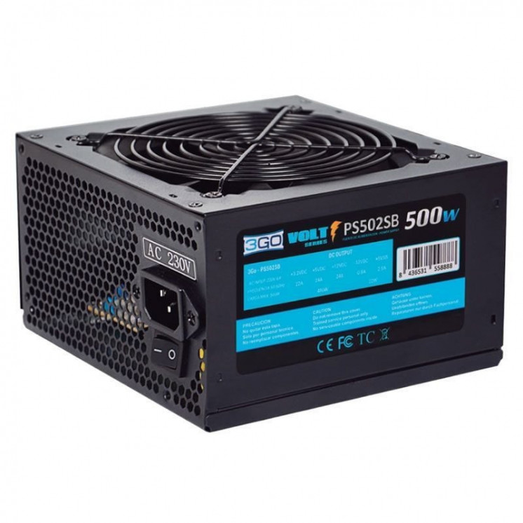 Fuente de alimentación 3go ps502sb/ 500w/ ventilador 12cm