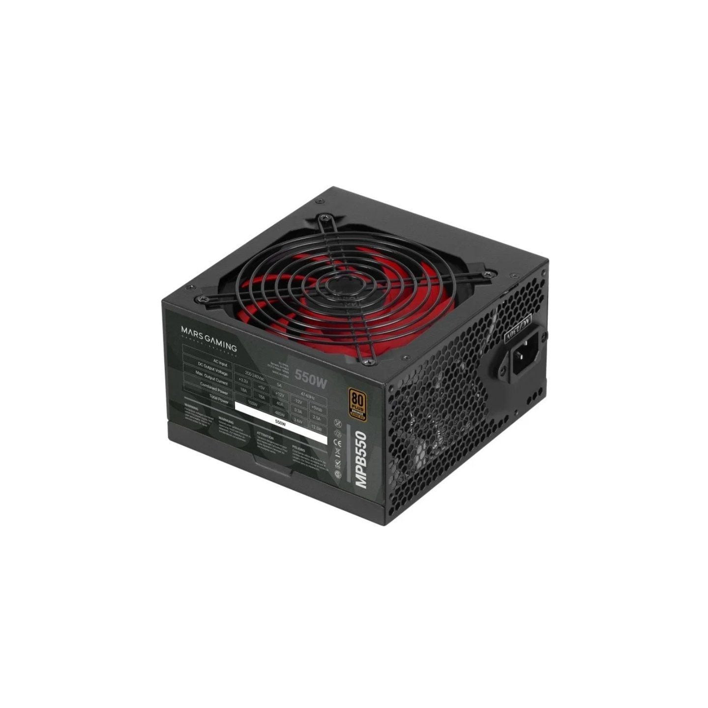 Fuente de alimentación mars gaming mpb550/ 550w/ ventilador 12cm/ 80 plus bronze