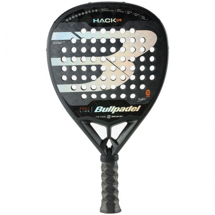 Pala de pádel bullpadel hack 03 2024/ negra y naranja