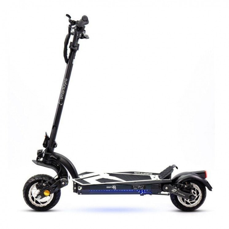 Patinete eléctrico smartgyro raptor certificado/ motor 1000w/ ruedas 10'/ 25km/h /autonomía 70km/ negro