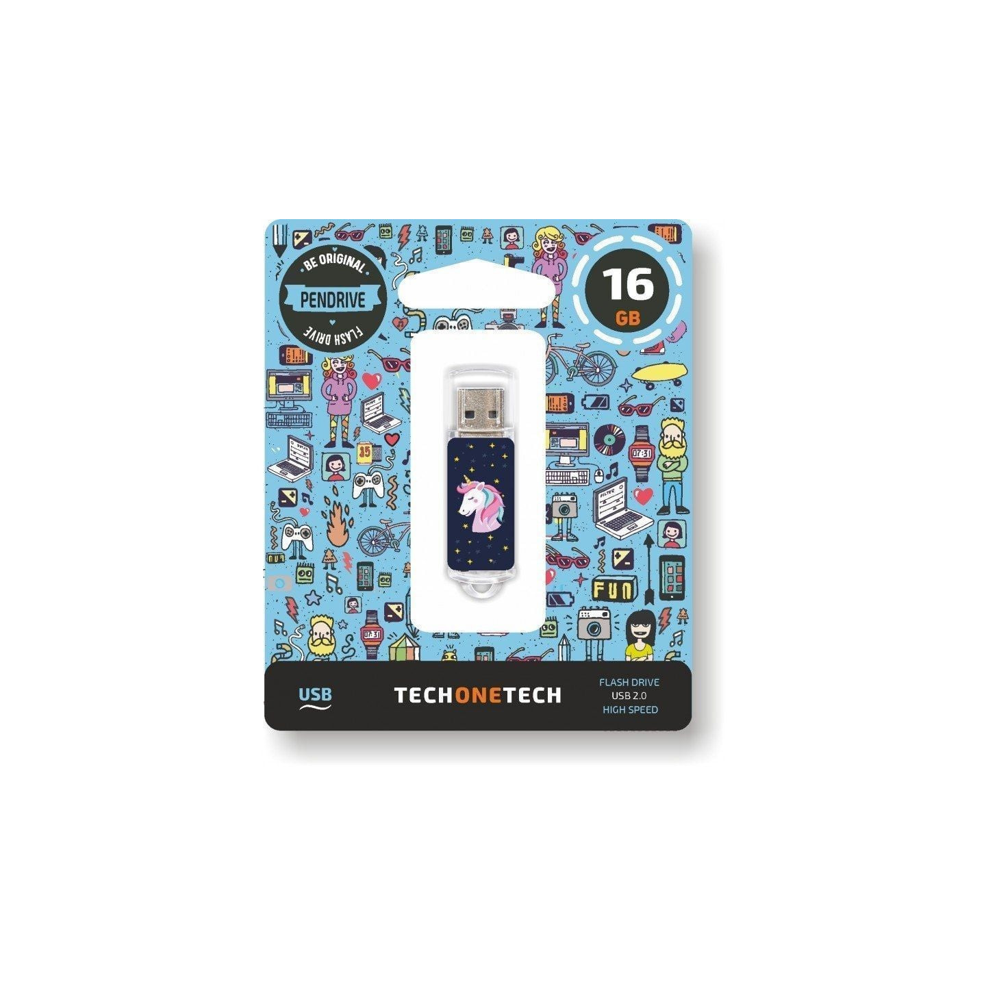 Pendrive 16gb tech one tech unicornio dream usb 2.0