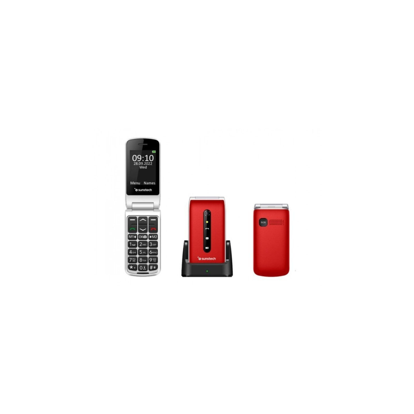 Teléfono móvil sunstech celt18rd/ rojo