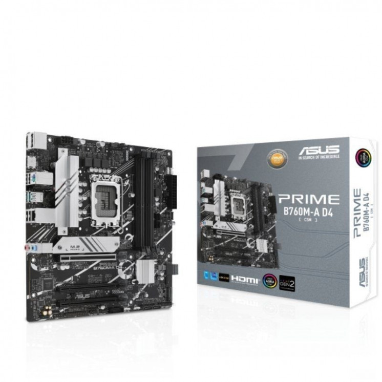 Placa base asus prime b760m-a d4-csm/ socket 1700/ micro atx