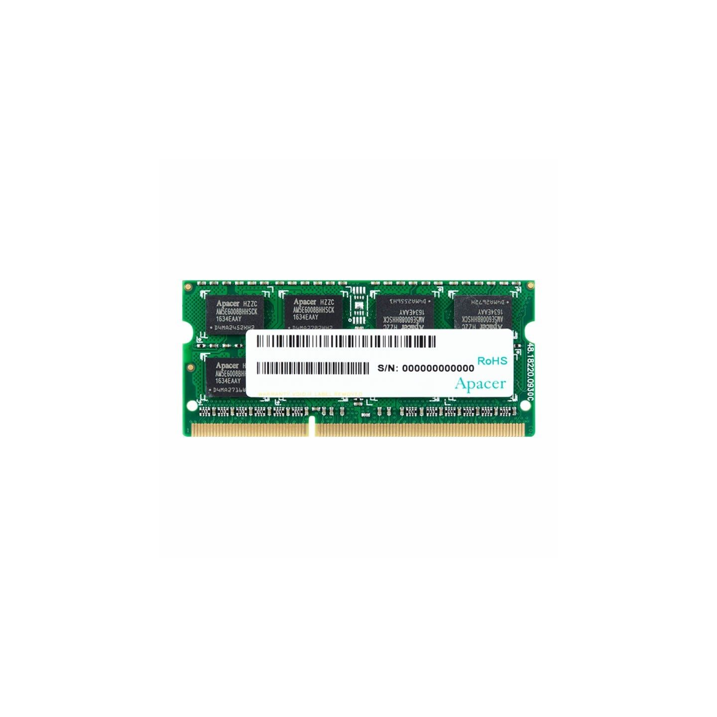 Memoria ram apacer 8gb/ ddr3l/ 1600mhz/ 1.35v/ cl11/ sodimm