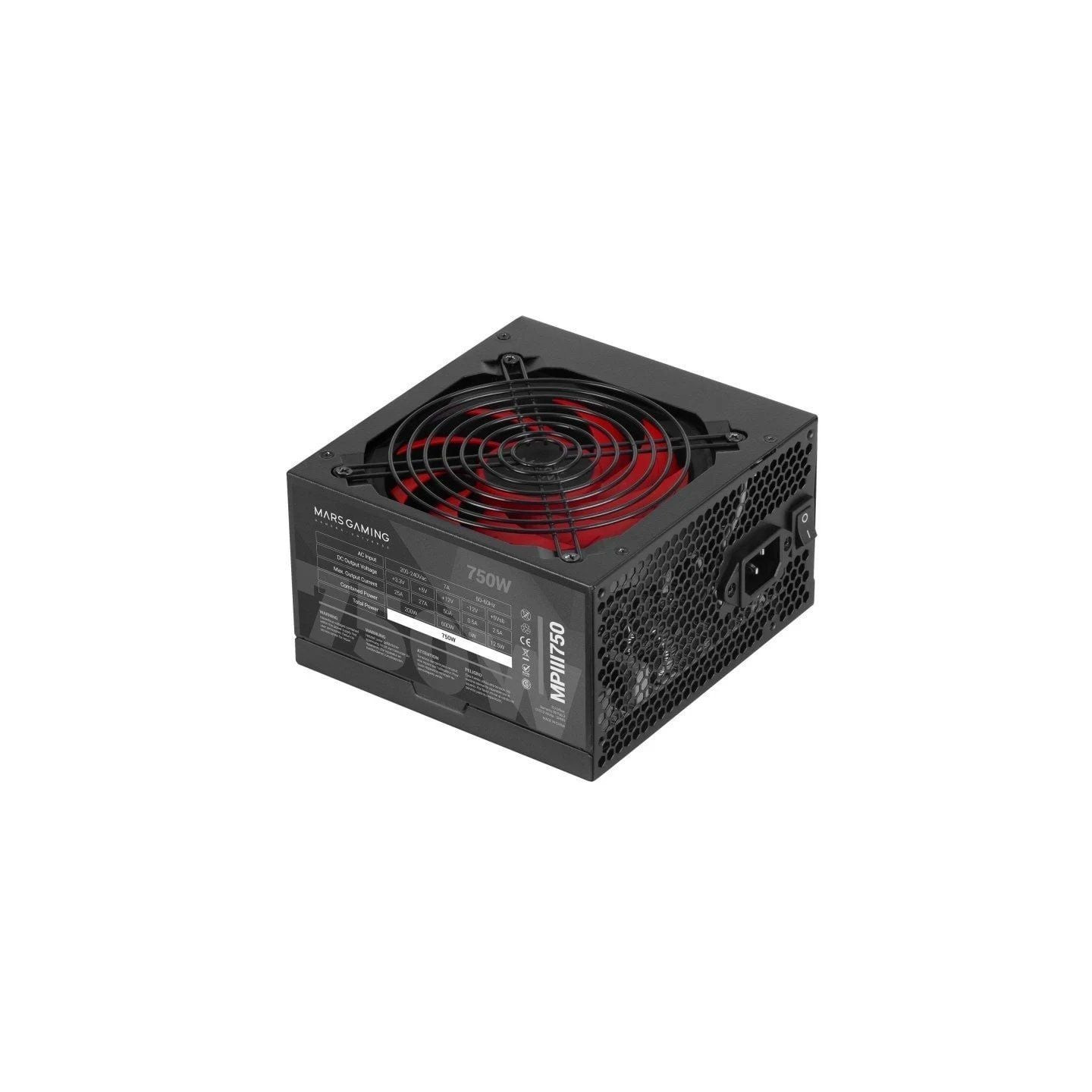 Fuente de alimentación mars gaming mpiii750/ 750w/ ventilador 12cm