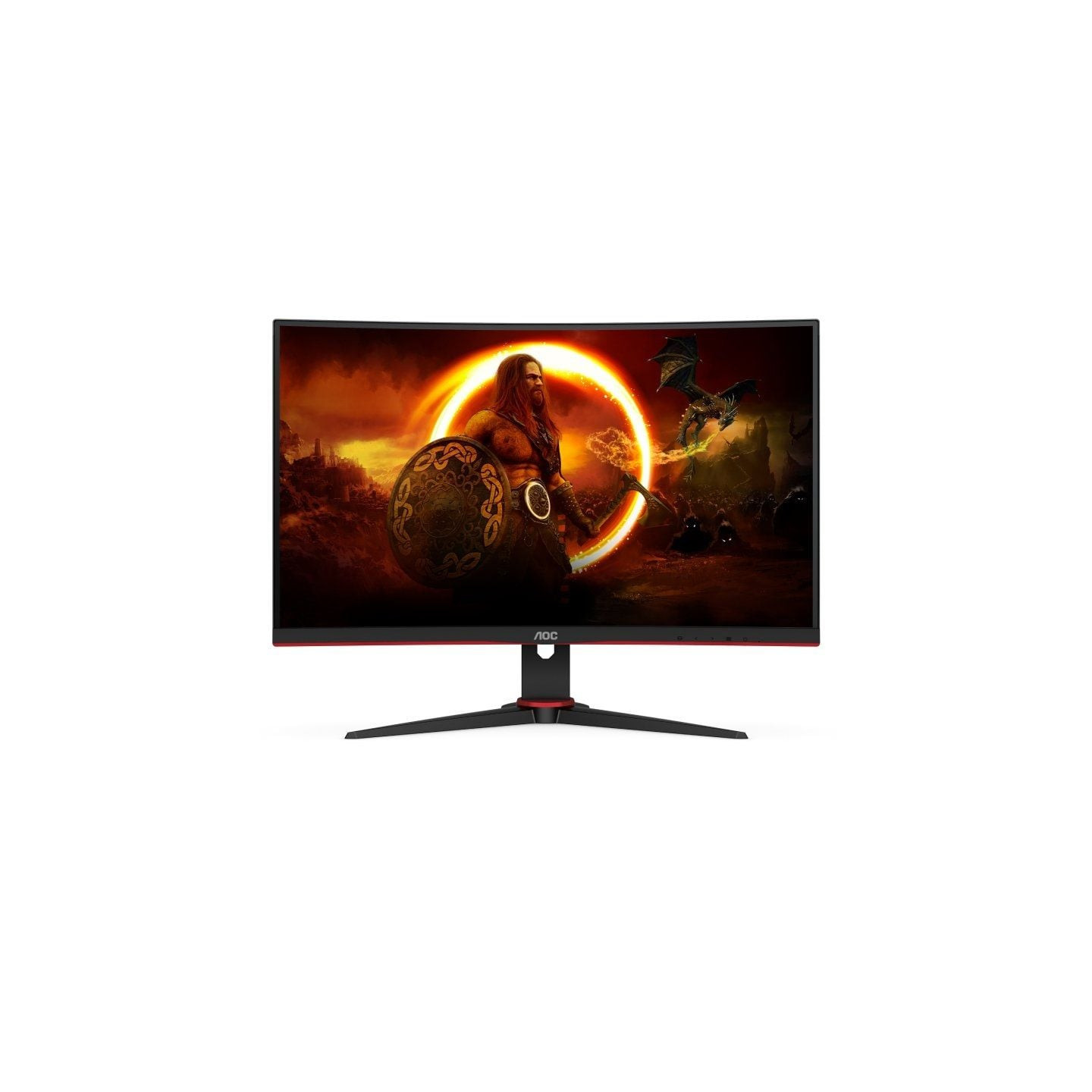 Monitor gaming curvo aoc c27g2ze/bk 27'/ full hd/ 1ms/ 240hz/ va/ negro y rojo