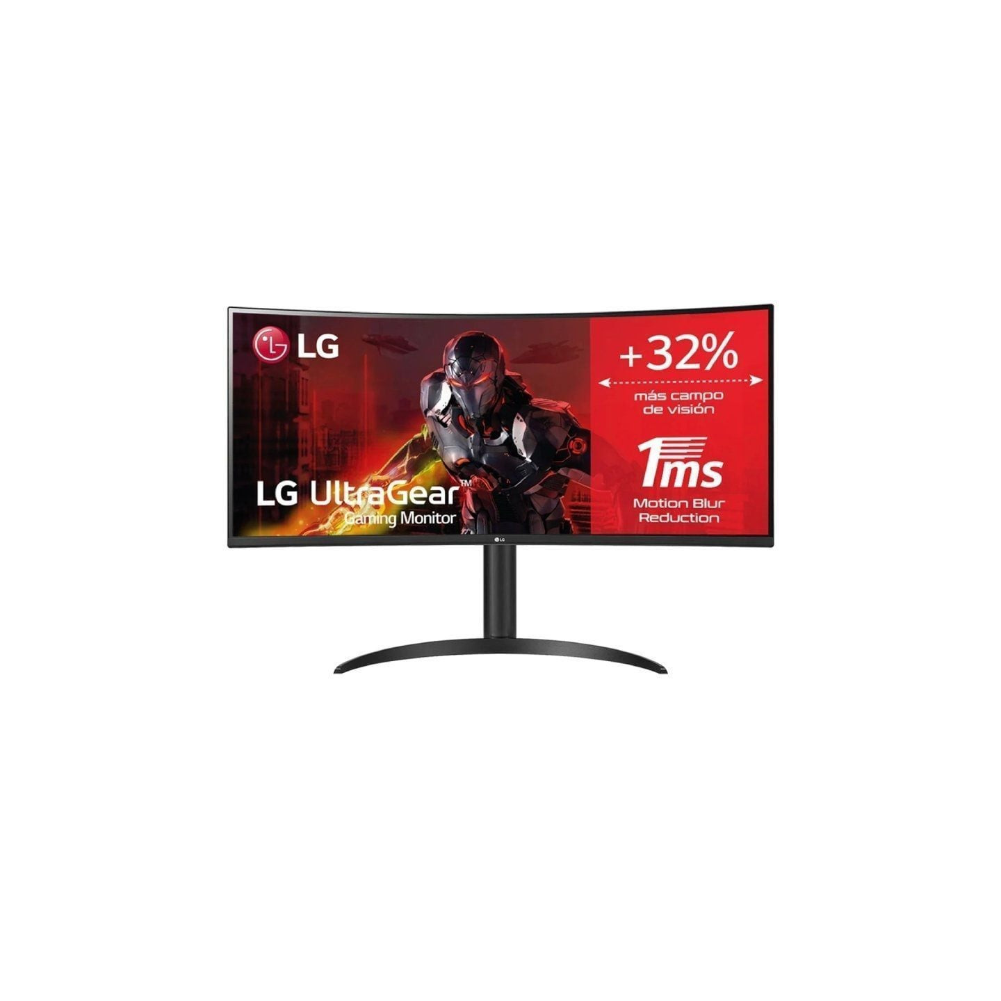 Monitor gaming ultrapanorámico curvo lg ultragear 34wp65cp-b 34'/ wqhd/ 1ms/ 160hz/ va/ multimedia/ negro