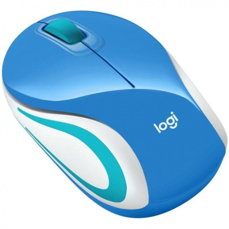 Ratón mini inalámbrico logitech m187/ hasta 1000 dpi/ azul