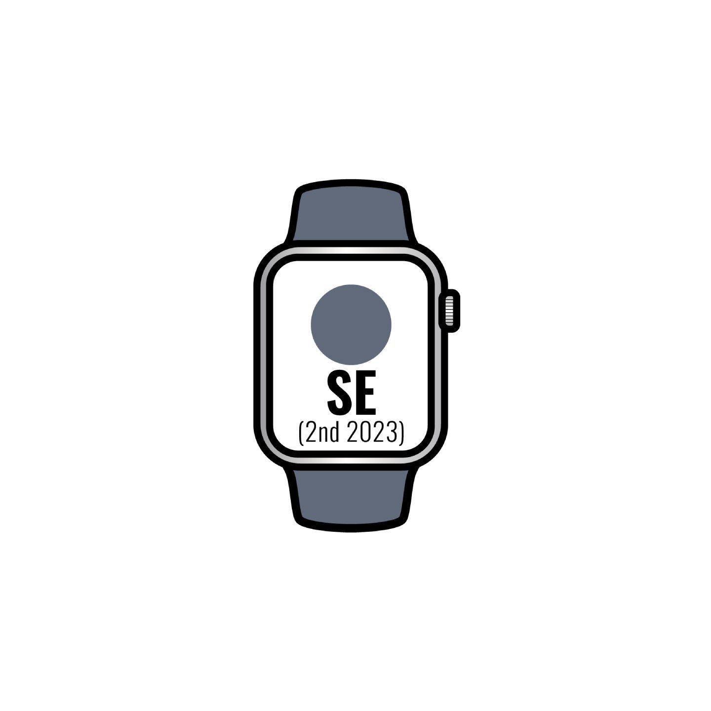 Apple watch se 2 gen 2023/ gps/ 44mm/ caja de aluminio plata/ correa deportiva azul tempestad m/l